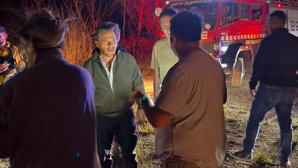 Sáenz supervisó el operativo por los incendios entre Campo Quijano y Rosario de Lerma
